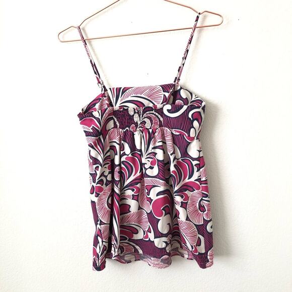Banana Republic Factory pink purple fuchsia floral print tank top - Picture 3 of 5